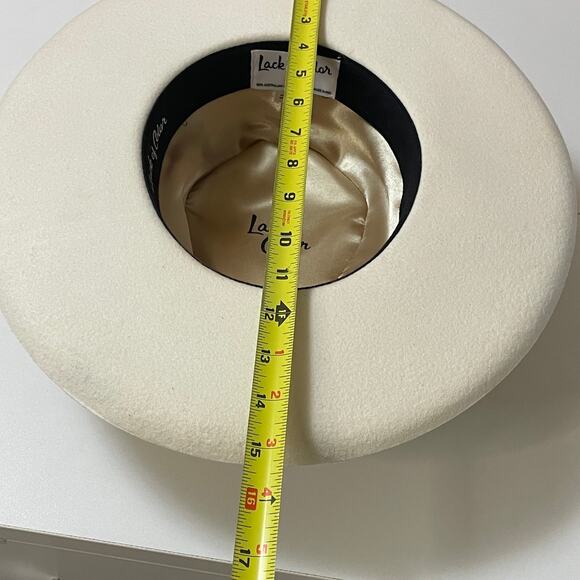 Lack Of Color White Hat with Brown Band
